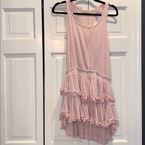 Pink Cotton Racerback Minidress